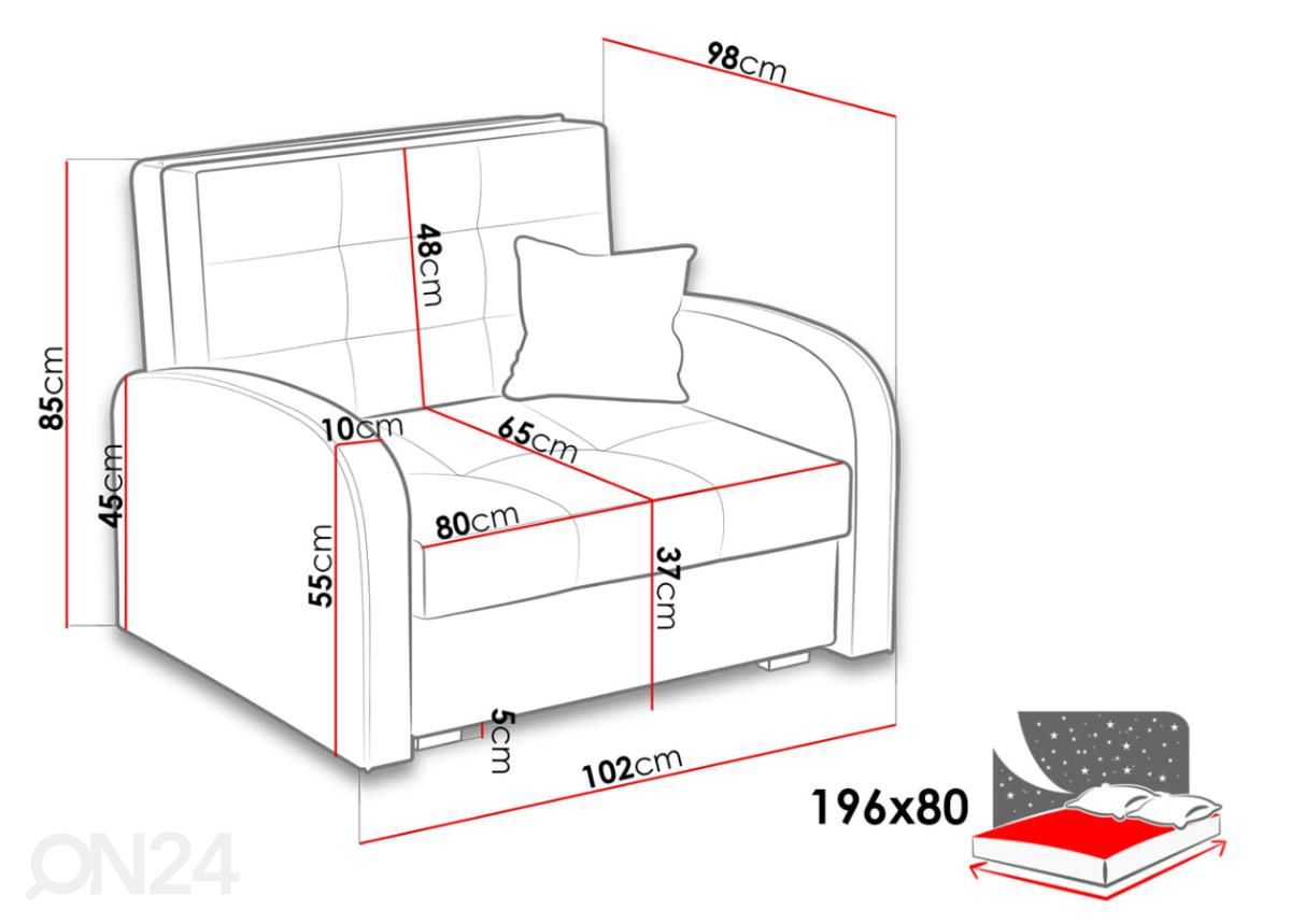 Кресло-кровать увеличить размеры