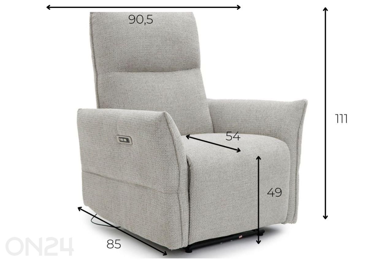 Кресло-реклайнер Eleganz 1, светло-серый увеличить размеры