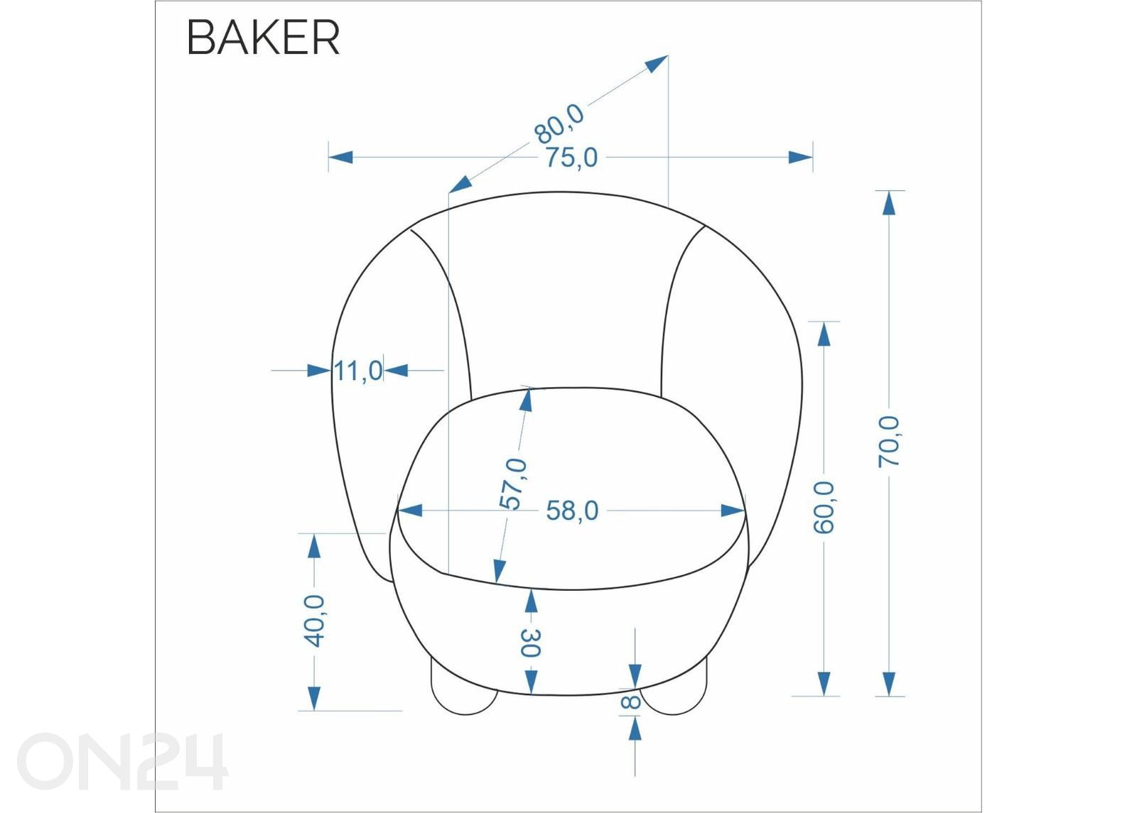 Кресло Baker увеличить размеры