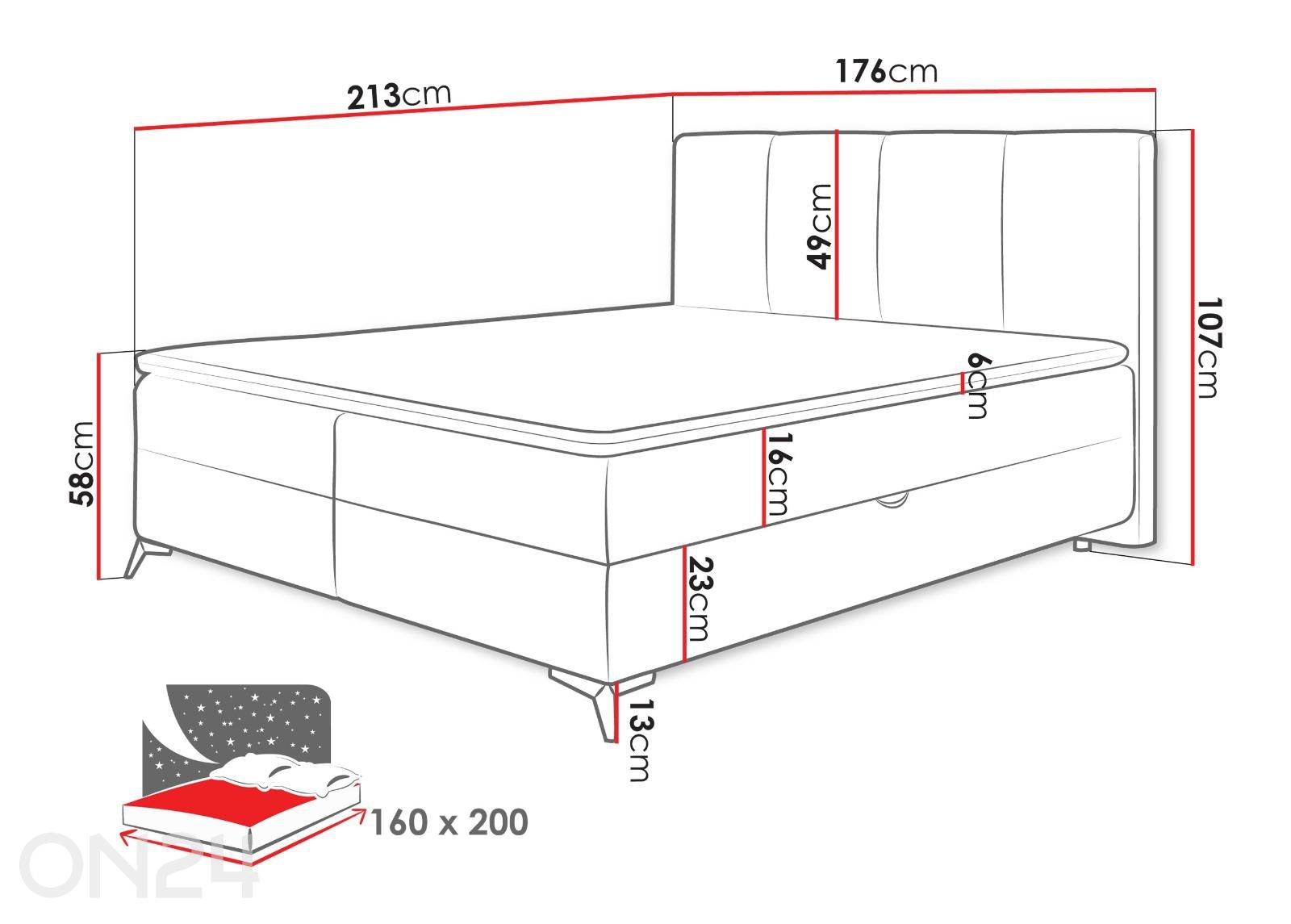 Кровать континентальная Eco 160х200 см увеличить размеры
