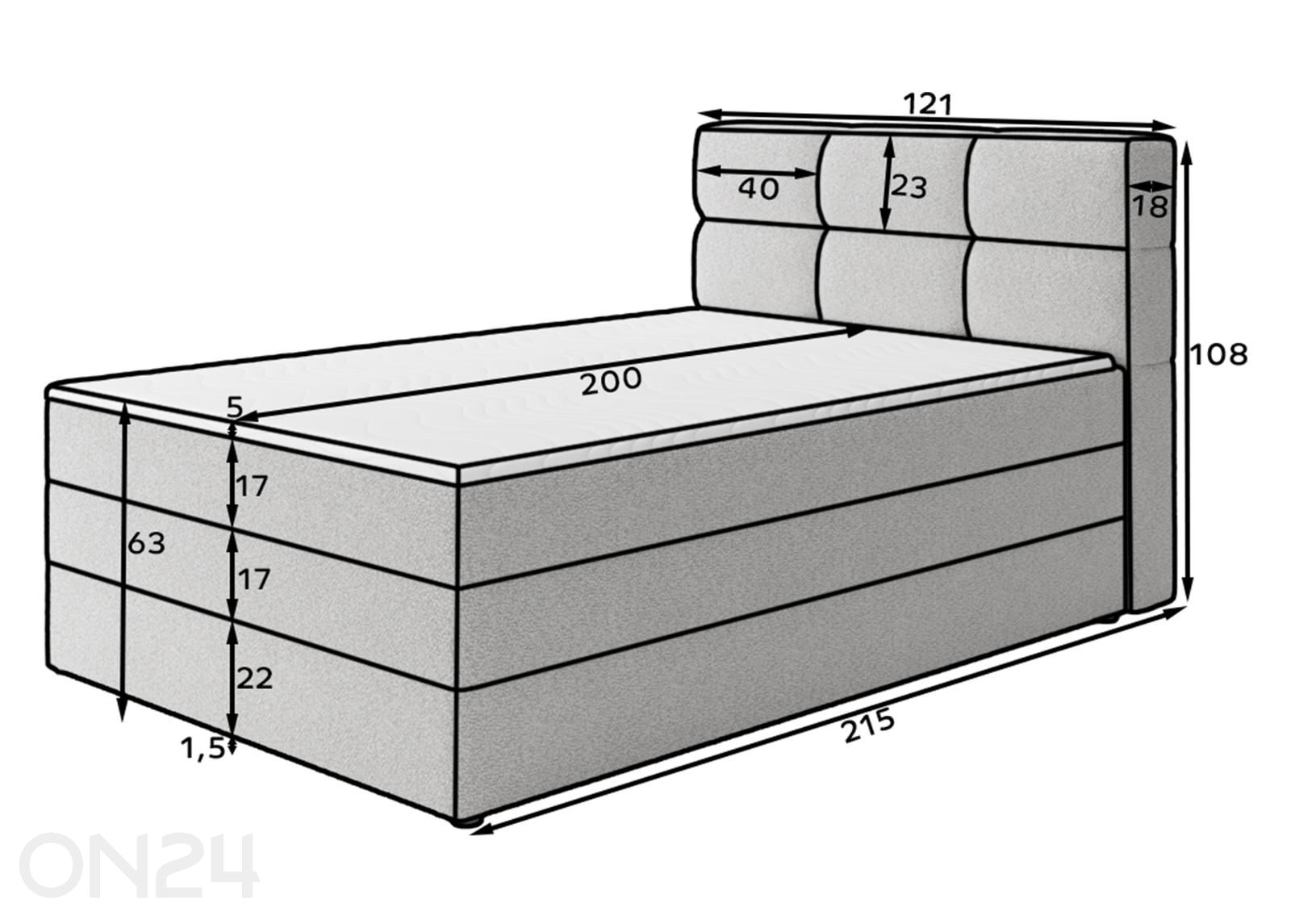 Кровать континентальная Kasped с ящиком для хранения 120x200 см увеличить размеры