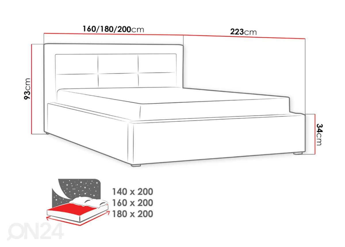 Кровать с подъемным механизмом 140x200 cm увеличить размеры