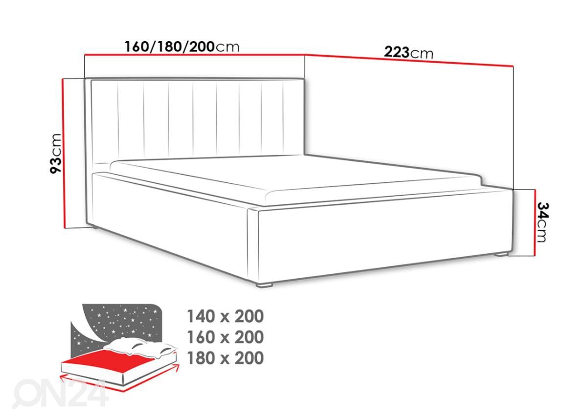 Кровать с подъемным механизмом 140x200 cm увеличить размеры