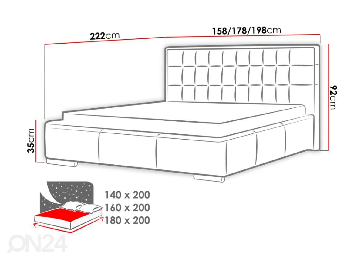 Кровать с подъемным механизмом 140x200 cm увеличить размеры