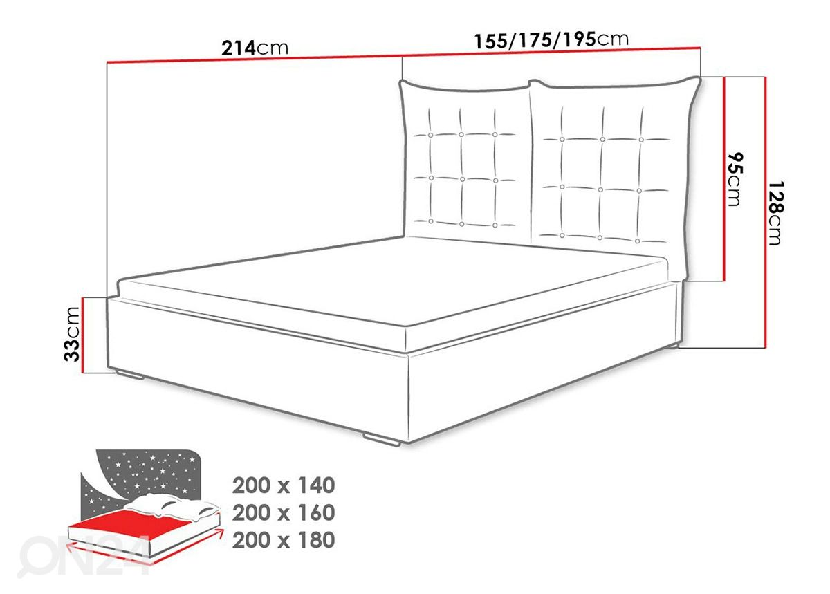 Кровать с подъемным механизмом 160x200 cm увеличить размеры