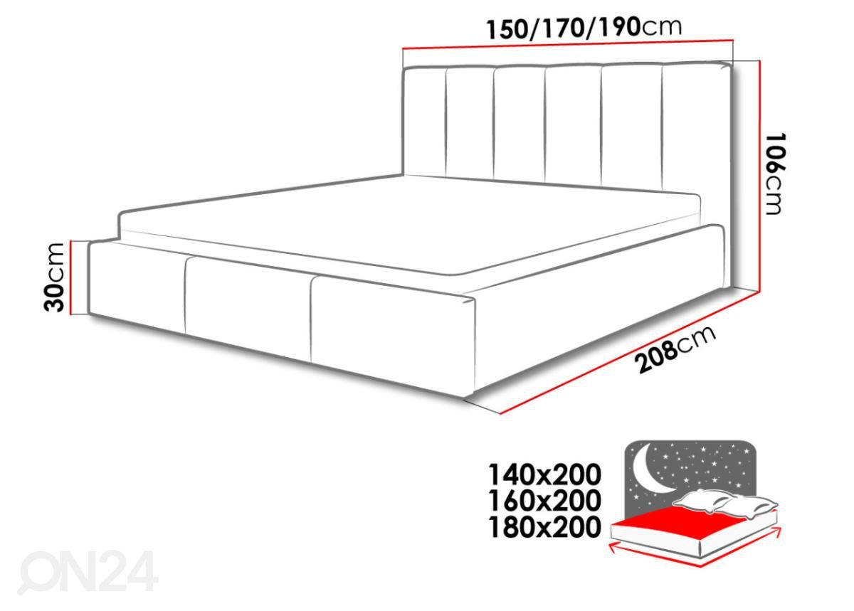 Кровать с подъемным механизмом 160x200 cm увеличить размеры