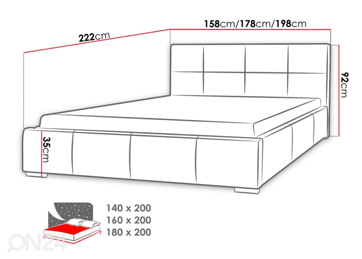 Кровать с подъемным механизмом 180x200 cm увеличить размеры