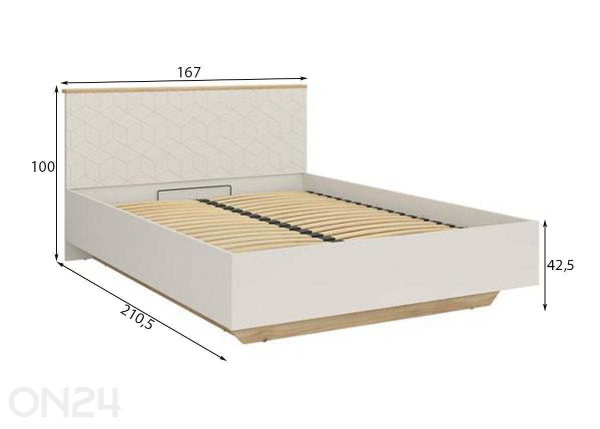 Кровать с ящиком для белья Glamour 160x200 см увеличить размеры