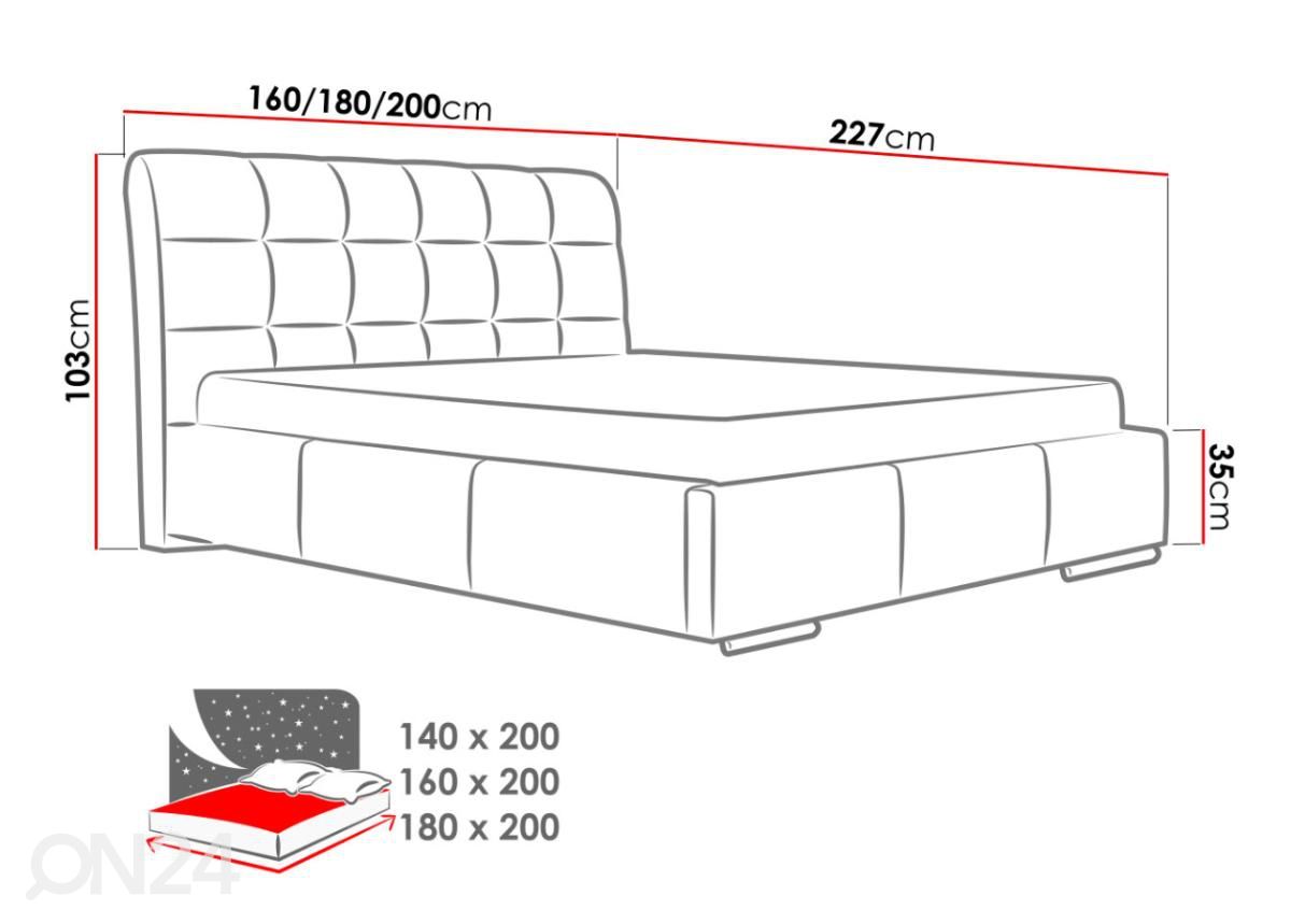 Кровать с ящиком 140x200 cm увеличить размеры
