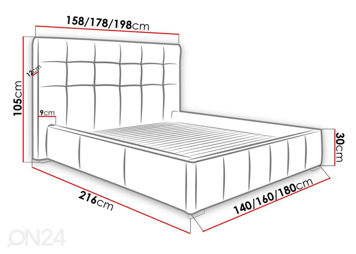 Кровать с ящиком 160x200 cm увеличить размеры