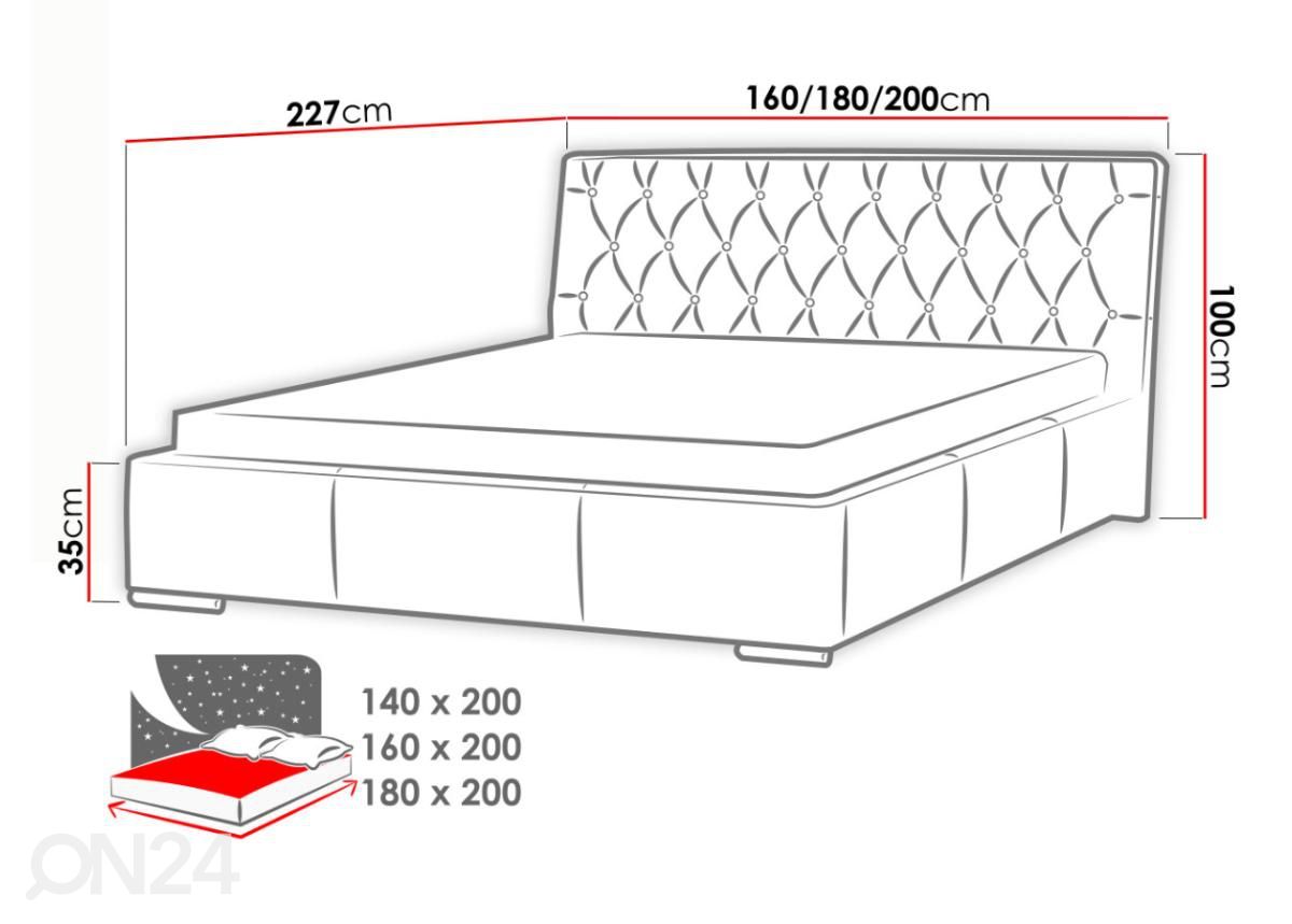 Кровать с ящиком 160x200 cm увеличить размеры