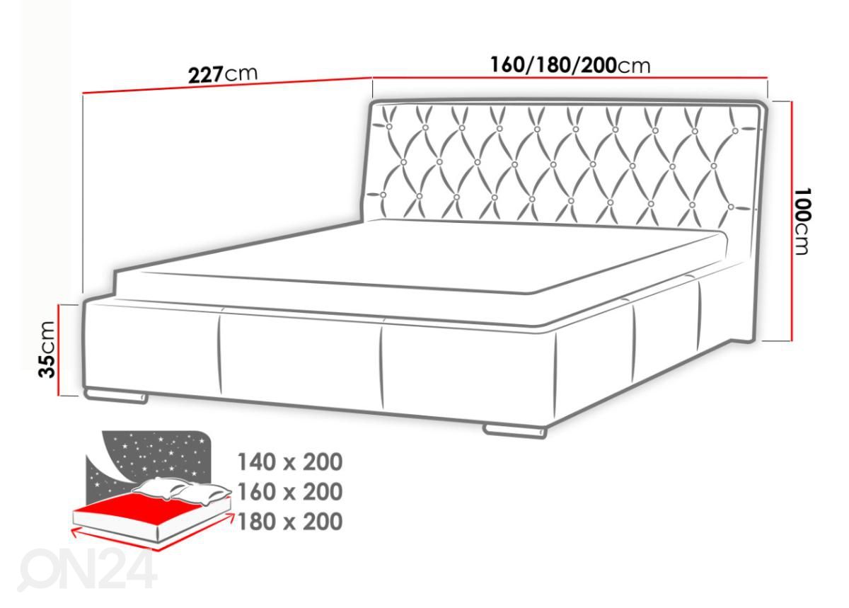 Кровать с ящиком 180x200 cm увеличить размеры