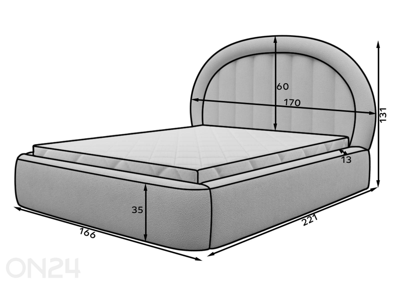 Кровать с ящиком Tapedo 140x200 см увеличить размеры
