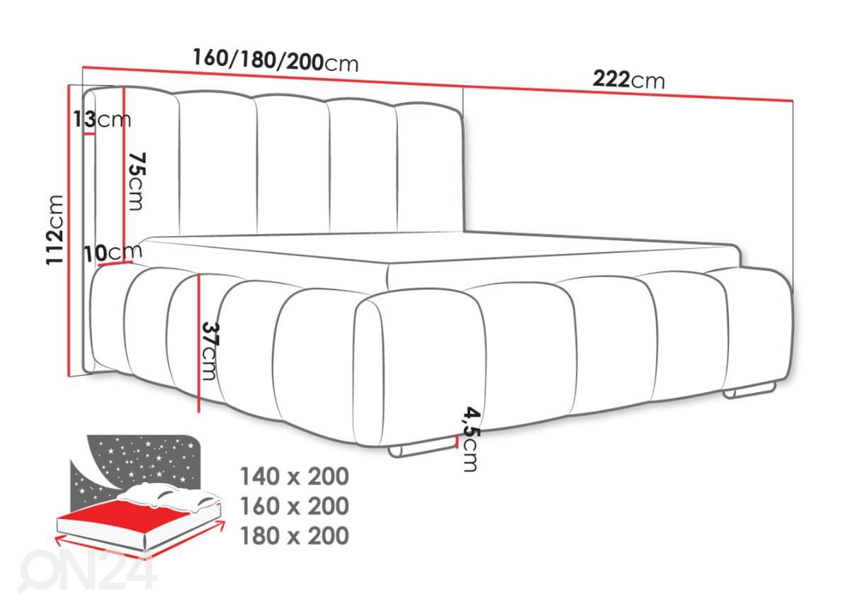 Кровать с ящиком Wizko 160x200 cm увеличить размеры