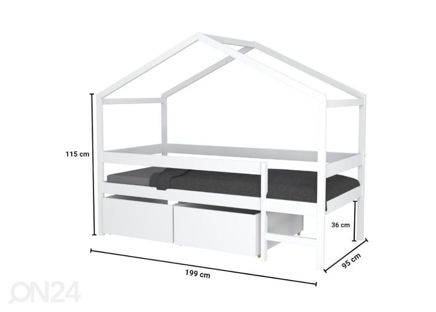 Кровать + ящики Mika 90x190 cm увеличить размеры