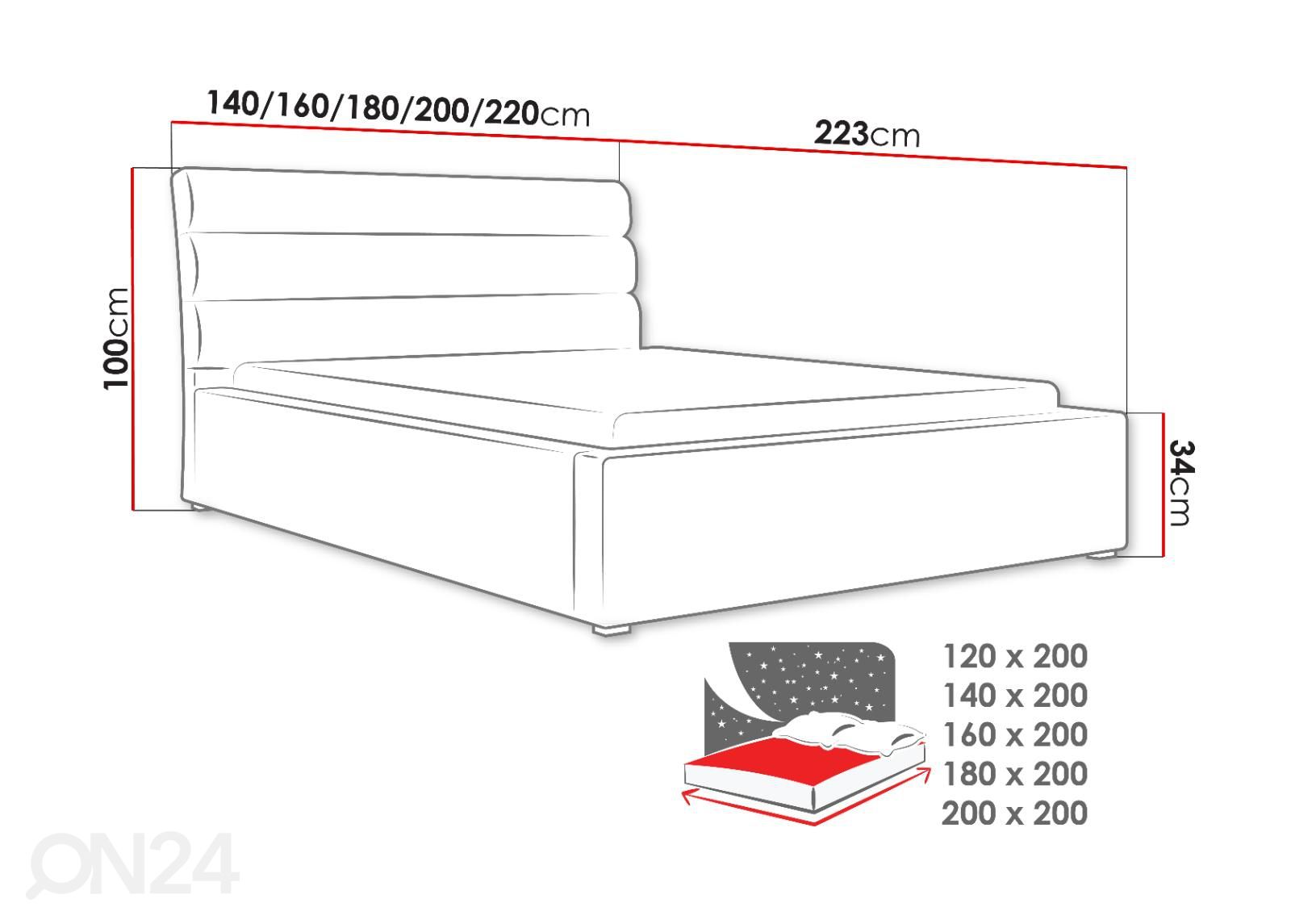 Кровать 120x200 cm увеличить размеры