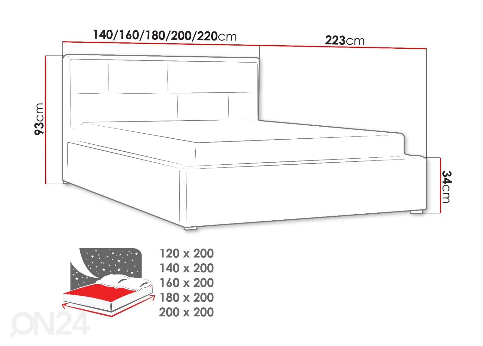 Кровать 120x200 cm увеличить размеры