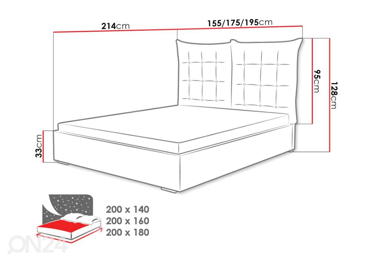 Кровать 140x200 cm увеличить размеры