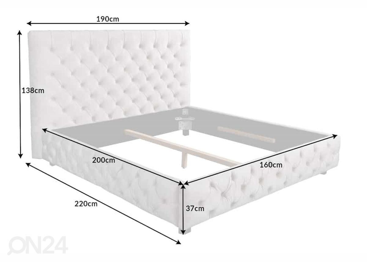 Кровать Chesterfield 160x200 см увеличить размеры