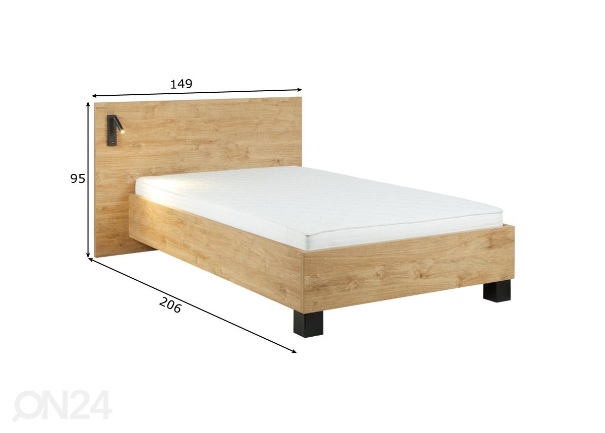 Кровать Clara 120x200 cm + освещение увеличить размеры