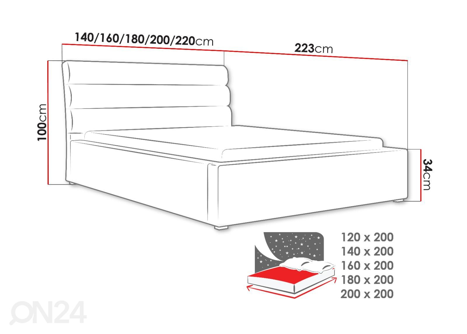 Кровать Cordoba 120x200 см увеличить размеры
