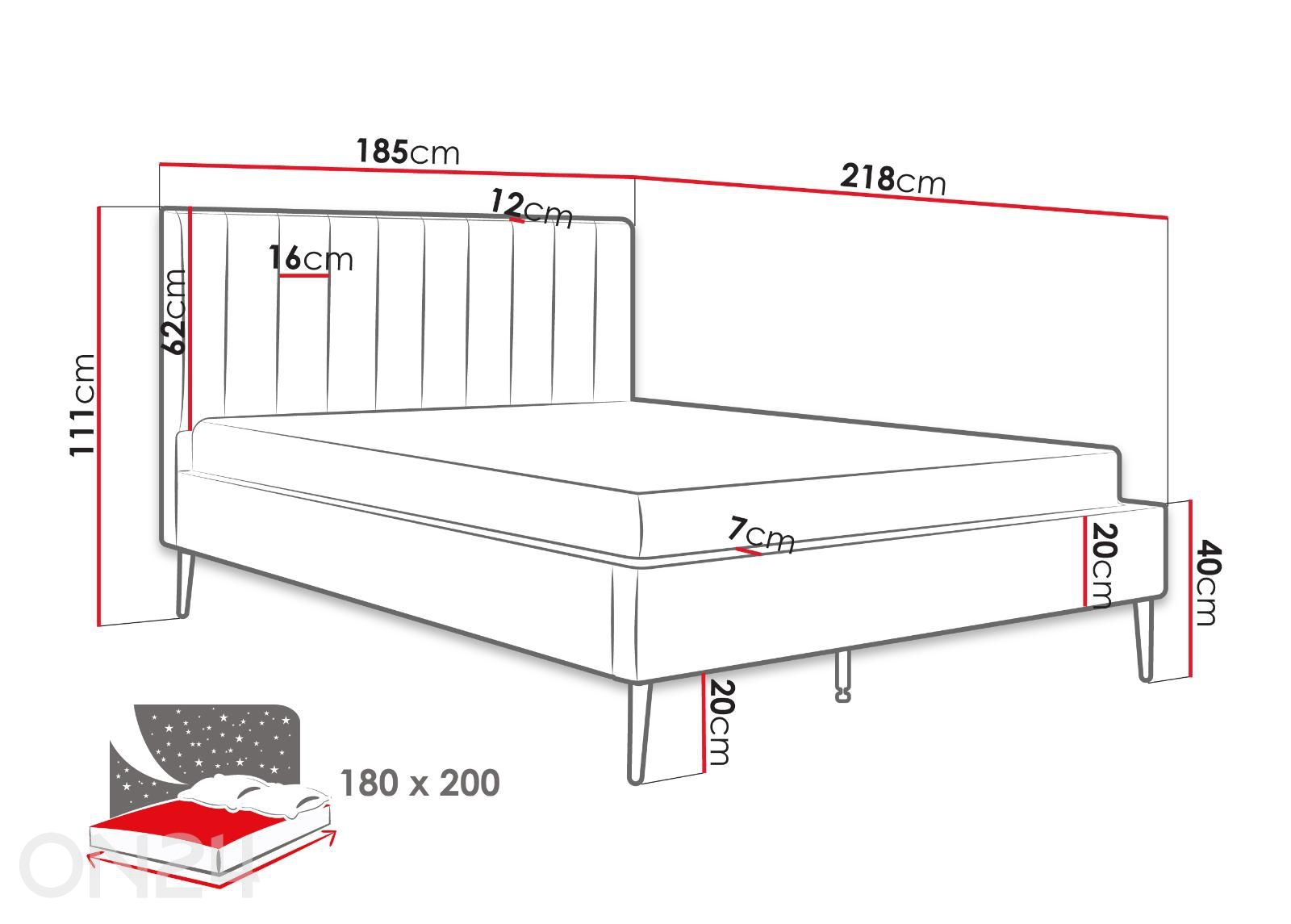 Кровать Flavia 180x200 см увеличить размеры