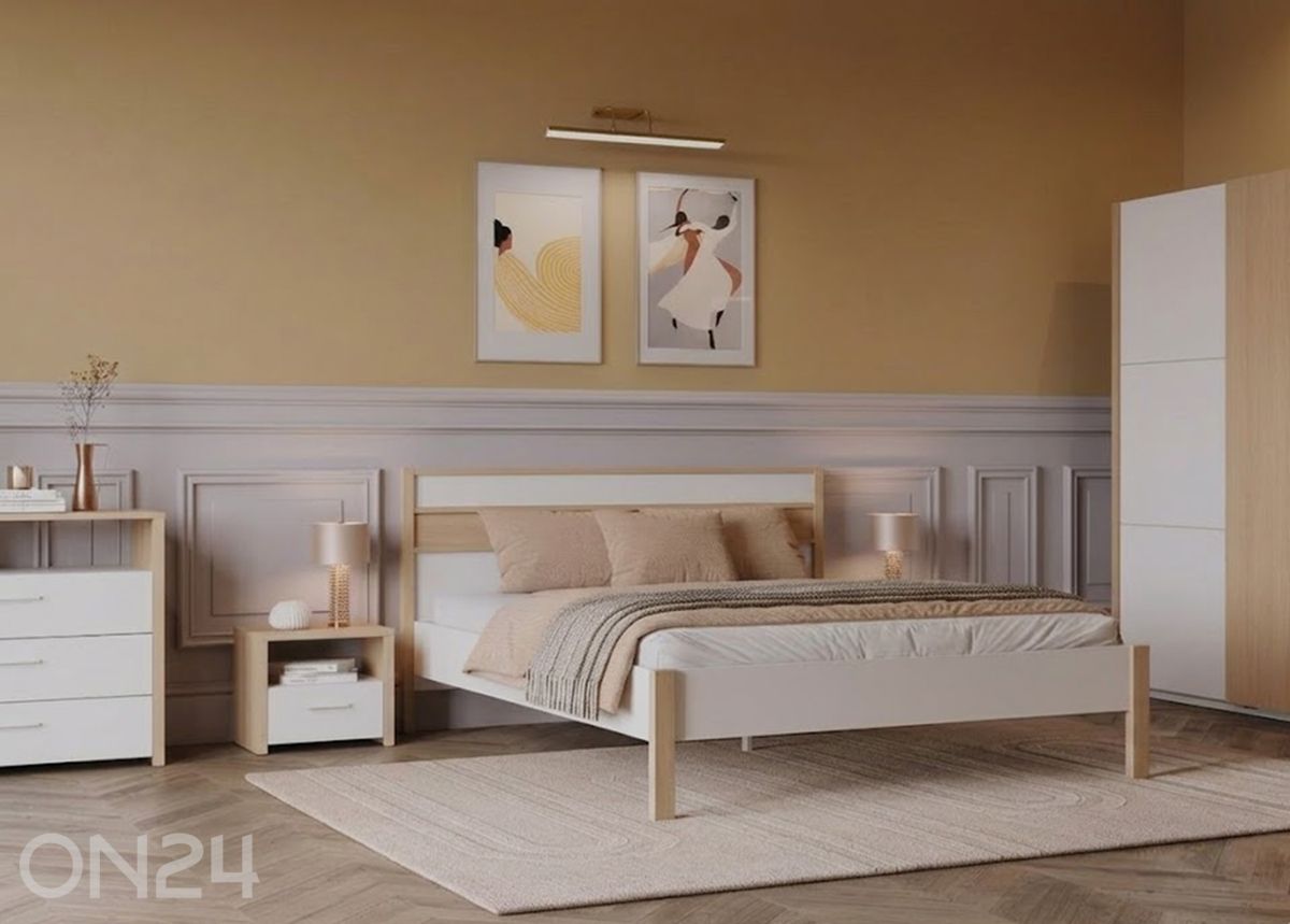 Кровать Heva 160×200, дуб виченца/белый увеличить