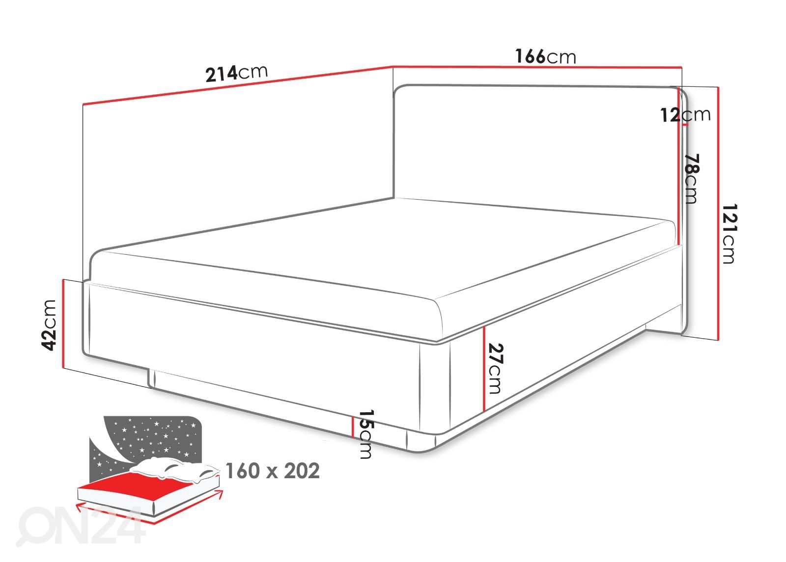 Кровать Lante 160x200 см увеличить размеры