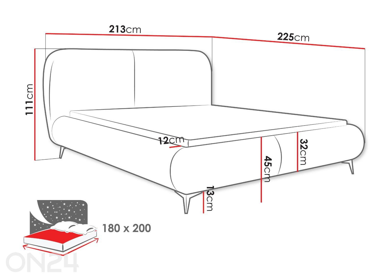 Кровать Meuse 180x200 см увеличить размеры
