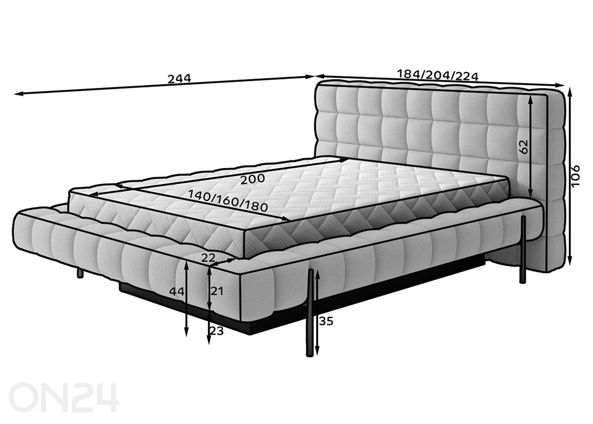 Кровать Mytilini 180x200 см увеличить размеры