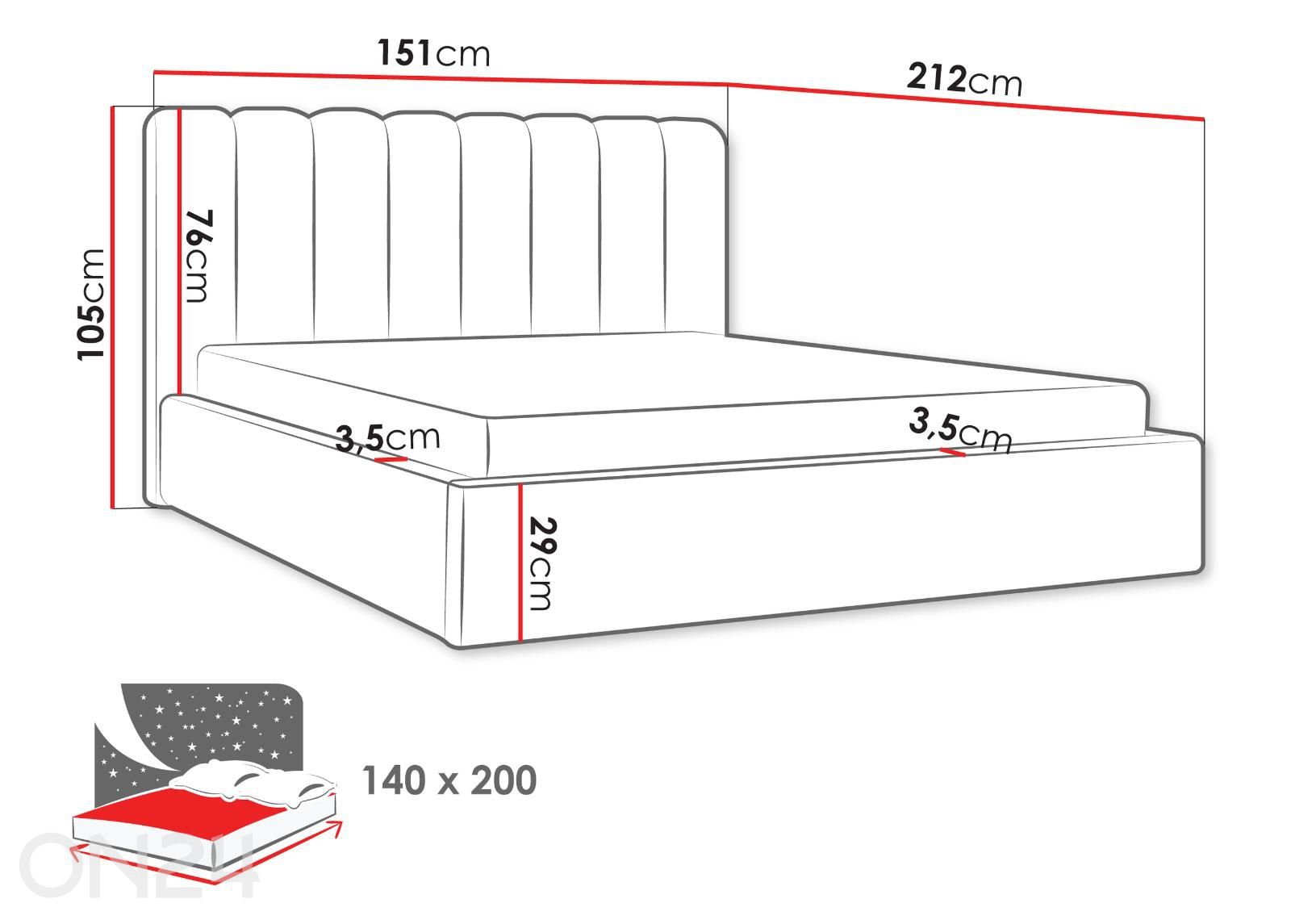 Кровать Nox 140x200 см увеличить размеры