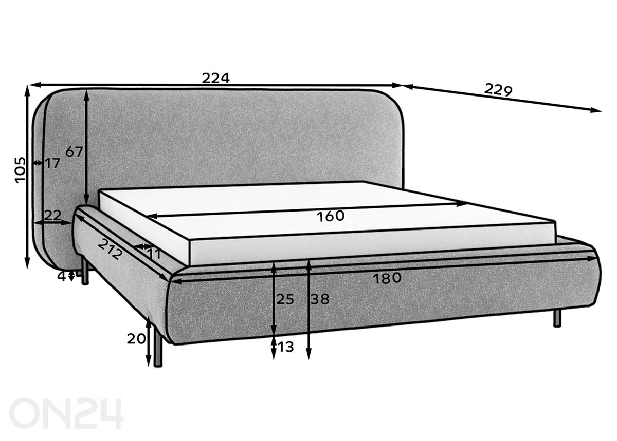 Кровать Point 160x200 см увеличить размеры