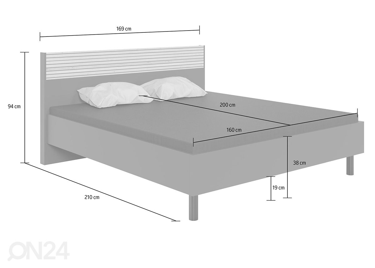 Кровать Rotterdam 160x200 см увеличить размеры