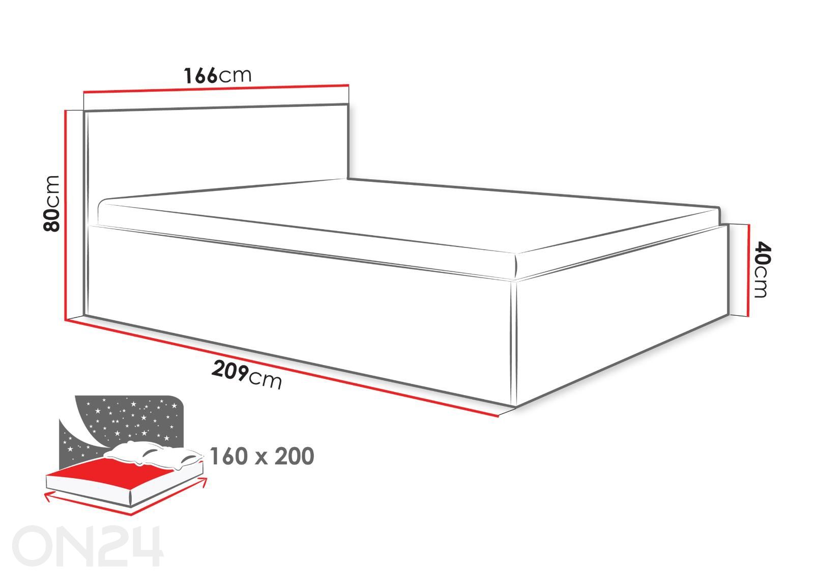 Кровать Tireno 160x200 см увеличить размеры
