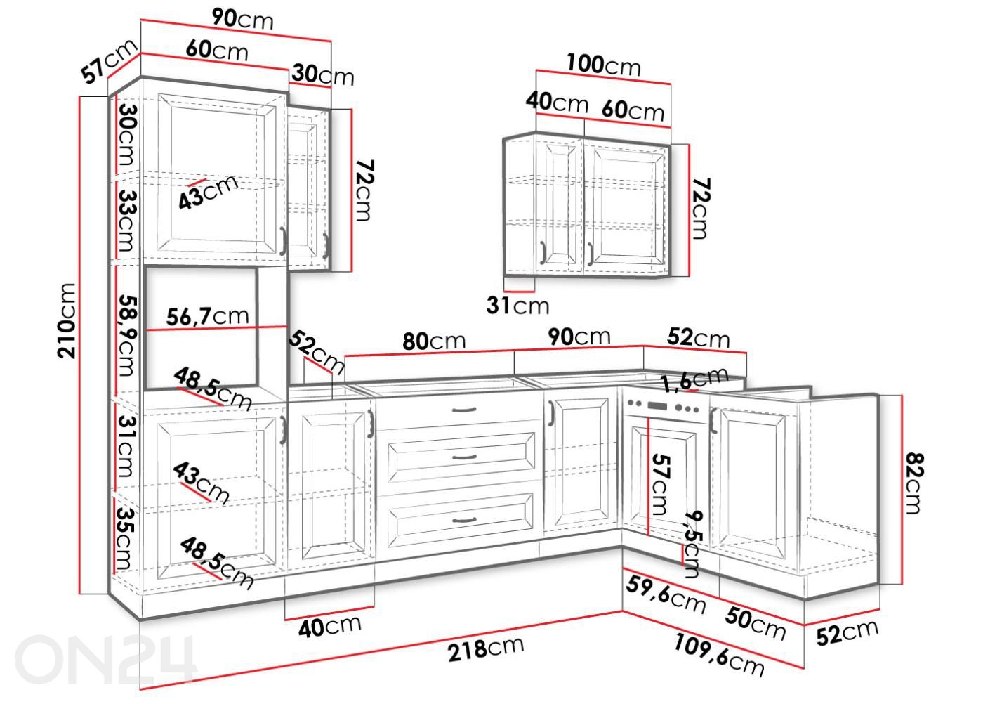 Кухонная мебель Retro I увеличить размеры