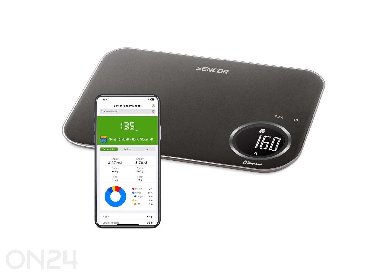Кухонные весы Sencor с Bluetooth, SKS7178BK, чёрные увеличить