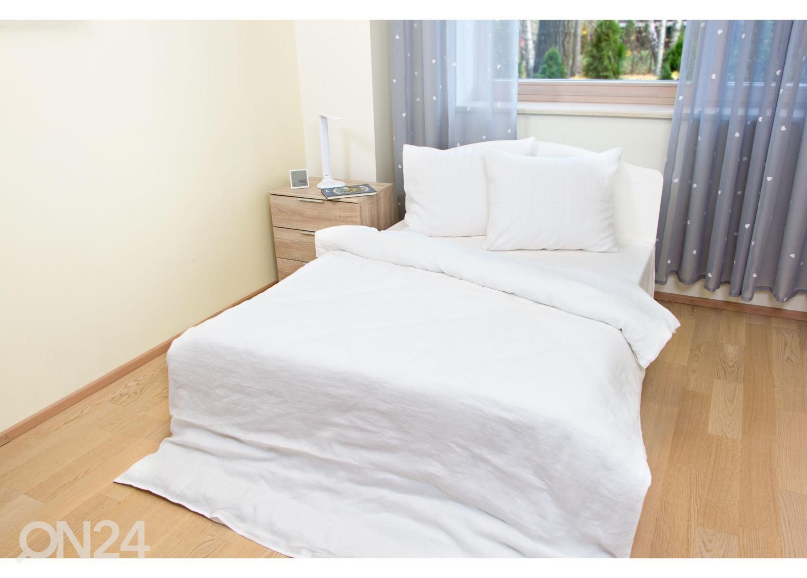 Льняной пододеяльник белый 200x210 см увеличить