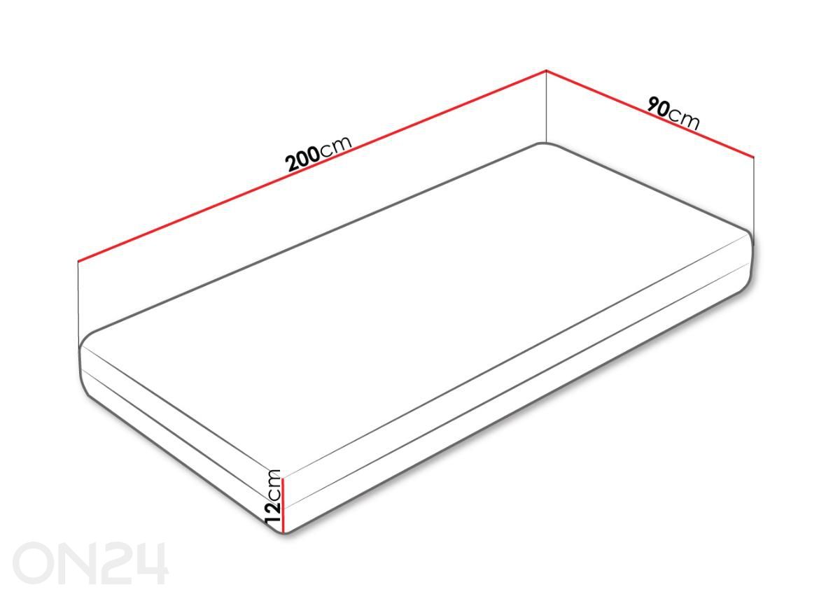 Матрас Zeus 12 90x200 см увеличить размеры