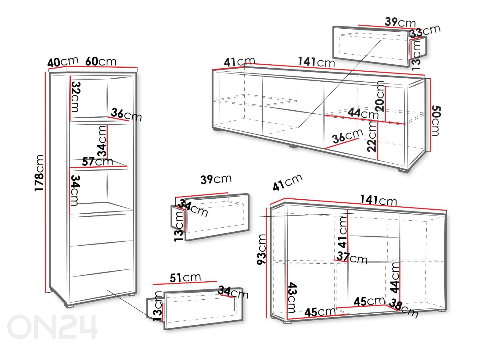 Мебель для гостиной Gesita III увеличить размеры