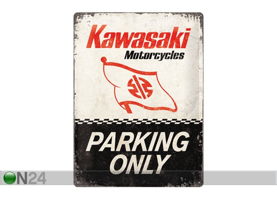 Металлический постер в ретро-стиле Kawasaki Parking Only 30x40 см увеличить