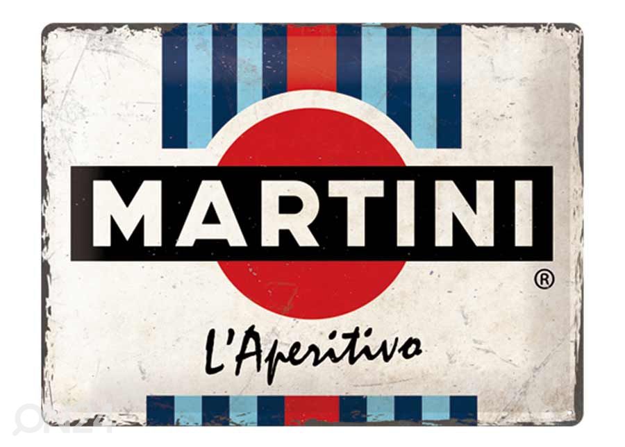 Металлический постер в ретро-стиле Martini - L´Aperitivo Racing Stripes 30x40 cm увеличить