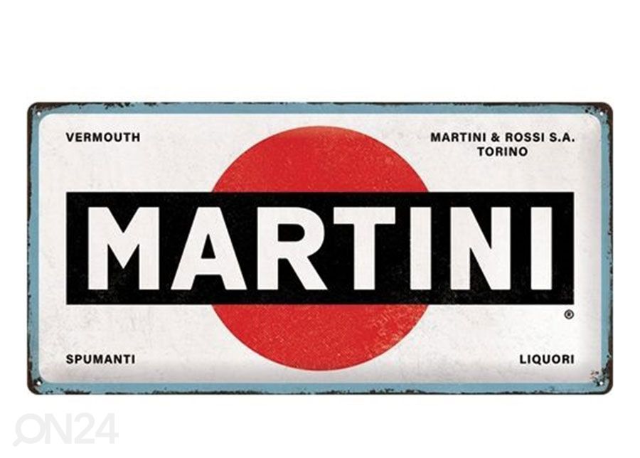 Металлический постер в ретро-стиле Martini - Logo White 25x50 см увеличить