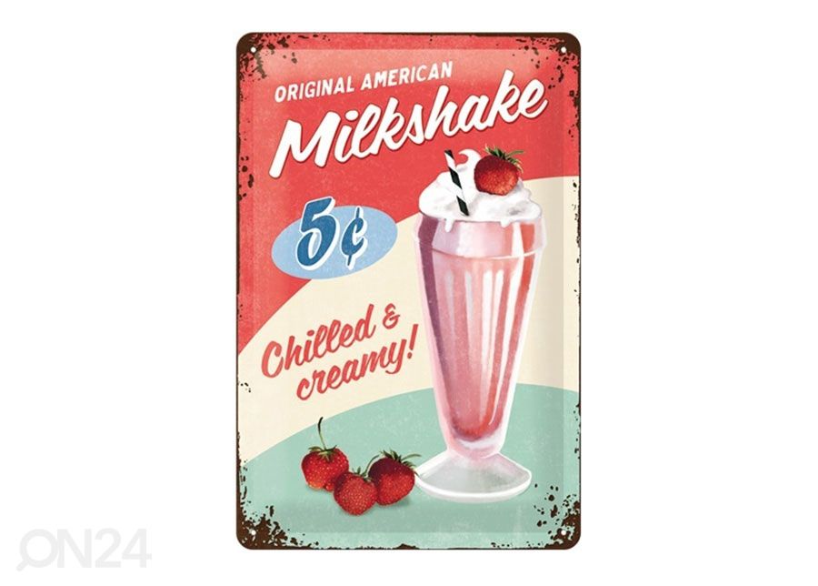 Металлический постер в ретро-стиле Original American Milkshake 20x30 см увеличить