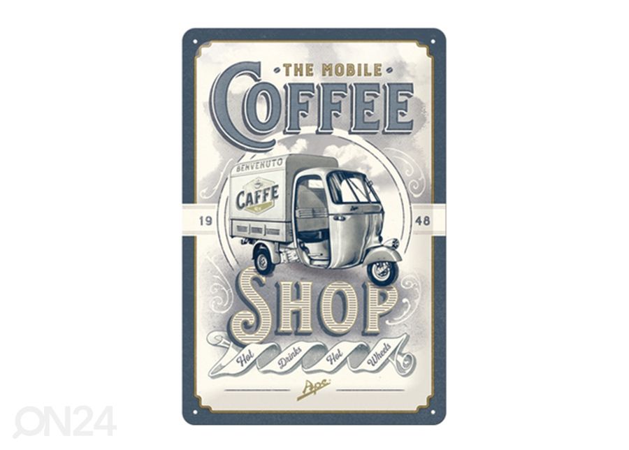 Металлический постер в ретро-стиле The Mobile Coffee Shop 20x30 см увеличить