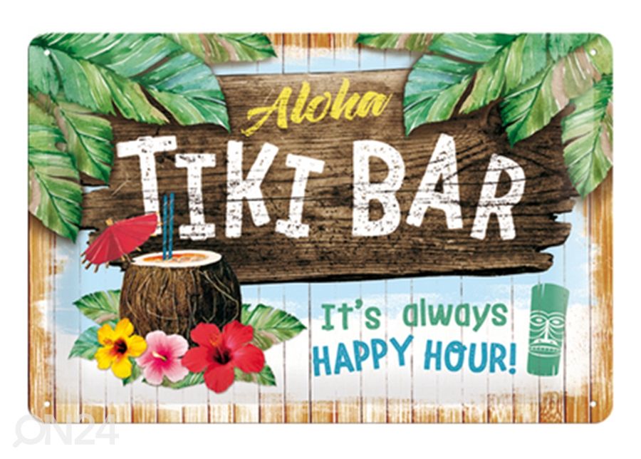 Металлический постер в ретро-стиле Tiki Bar 20x30 cm увеличить