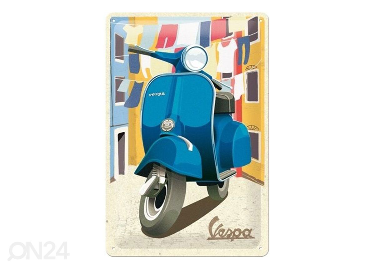 Металлический постер в ретро-стиле Vespa - Italian Laundry 20x30 cm увеличить