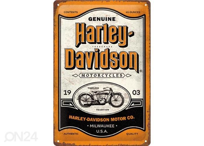 Металлический постер 20x30 см Harley-Davidson - Genuine Motorcycles Milwaukee увеличить
