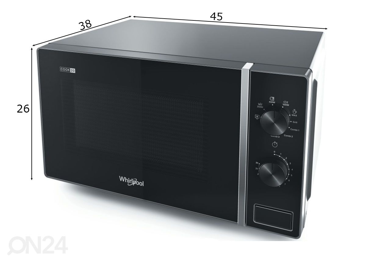 Микроволновая печь Whirlpool MWP103SB увеличить размеры