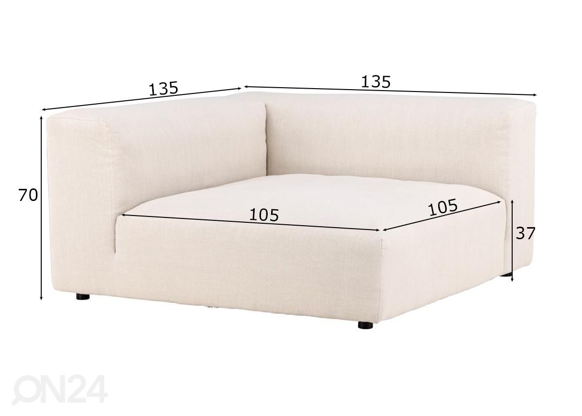 Модульный диван Mavi 1-значный угол увеличить размеры