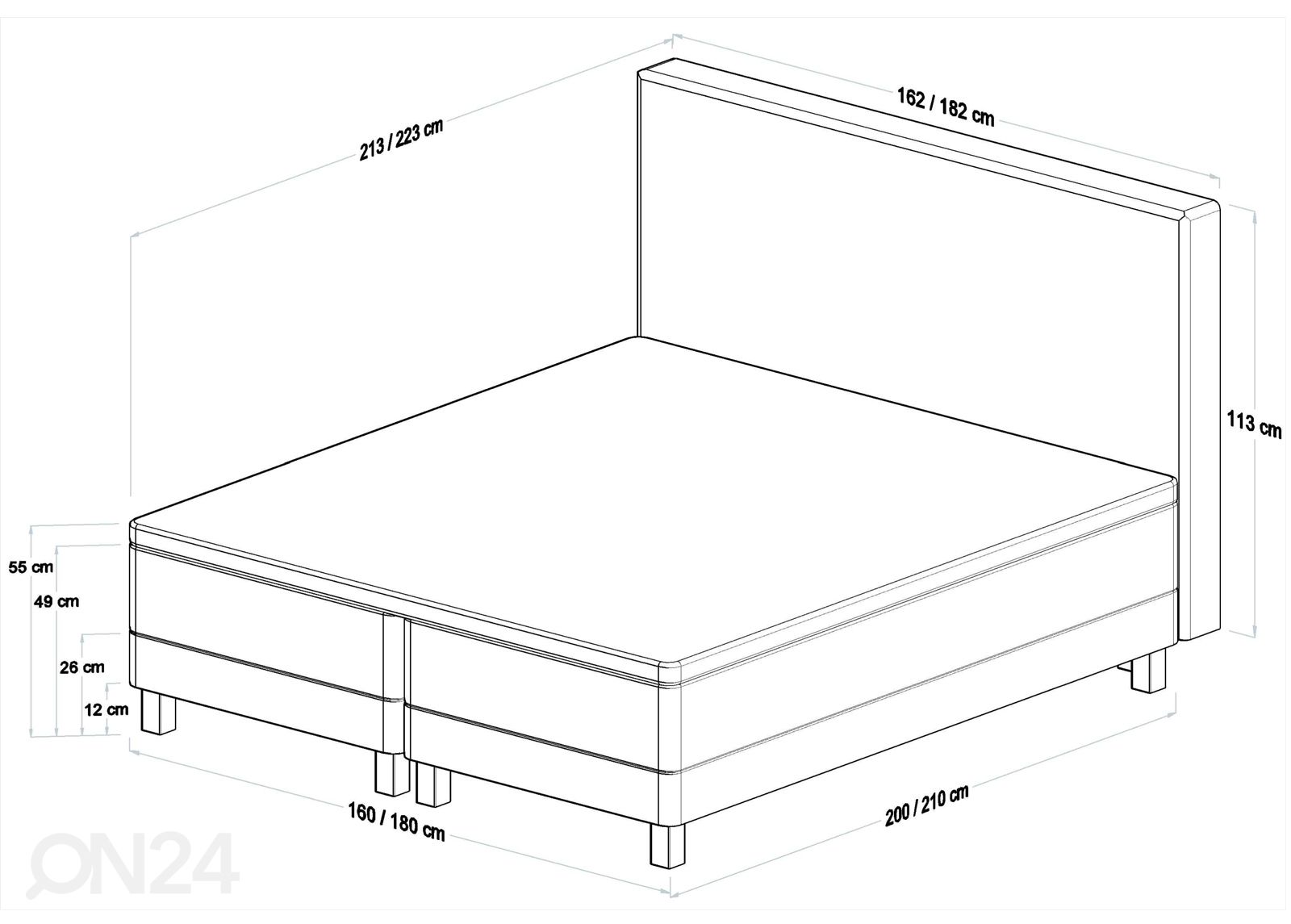 Моторная кровать Magnus 160x210 cm увеличить размеры